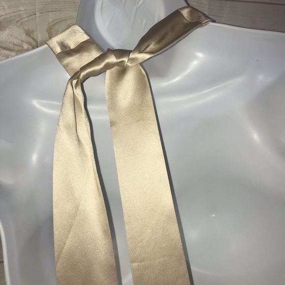 Antonio Gual Beige Silk Halter Dress-Size-10 - Picture 4 of 8